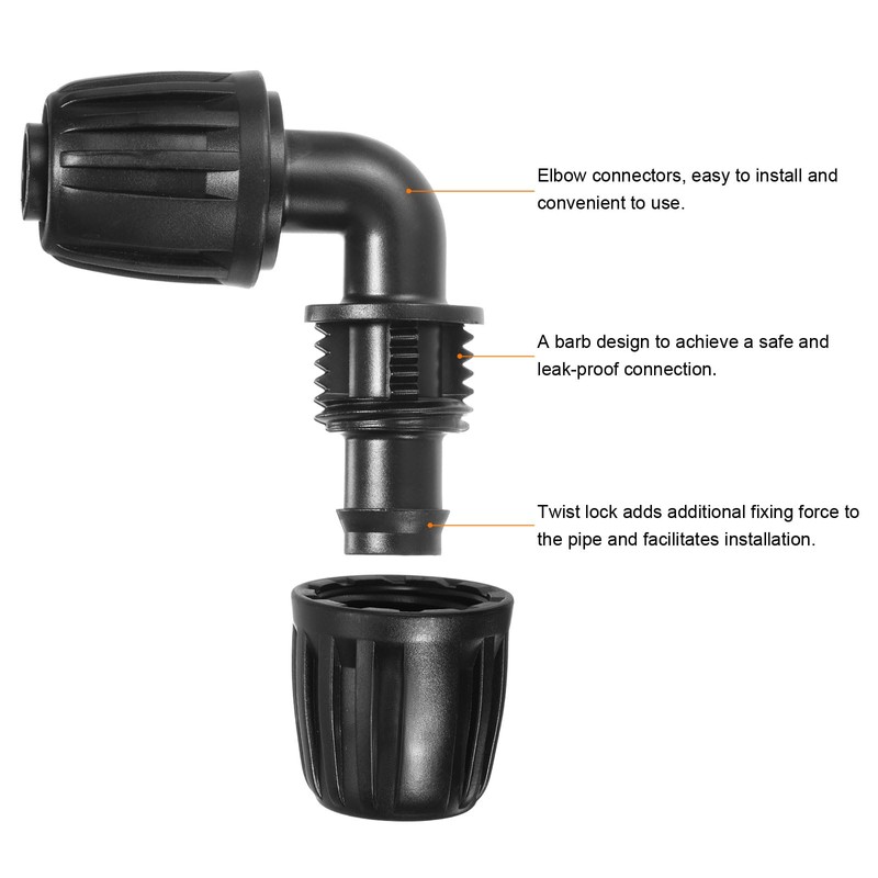 sourcing map Pack of 10 1/2 Inch Drip Irrigation Fittings