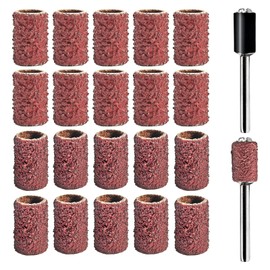 LittleFlower 22-Pack Pet Nail Grinder Replacement Kit - 60 & 100 Grit Sanding Bands for Dogs & Cats - Black Grinding Drums Claw Care, Compatible with All Major Pet Grinders (1/4 Inch)