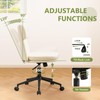 Furniliving Armless Office Chair, Upholstered Chenille Desk Chair with Wheels,
