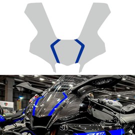 Awonderful Motorcycle Fairing head Stickers Decals-Motorcycle Vinyl Sticker Compatible with YAMAHA YZF R1 2020-2024 (Dark blue)