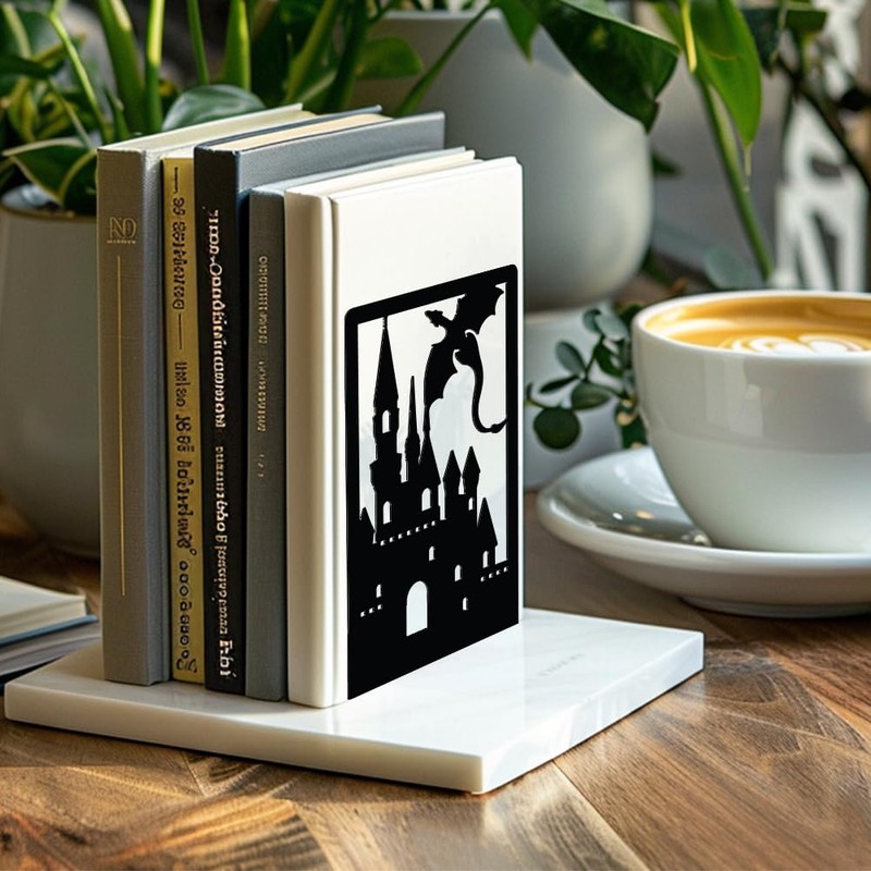 Peacoblue Metal Bookends for Shelves Room Decorative, Creative Heavy Duty