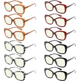 Eyekepper 12-Pack Oversized Blue Light Blocking Reading Glasses for Women Computer Readers Ladies +1.25