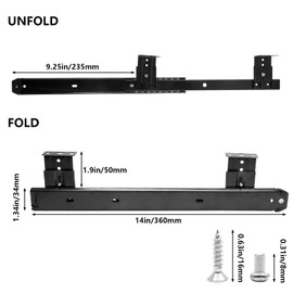 Bonsicoky 2Pcs 14 Inch Keyboard Slide, Heavy Duty Ball Bearing Slides, Computer Keyboard Drawer Tray Accessories, Cabinet Furniture Rails Rack, Black