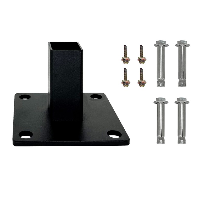Rockwill 1.5x1.5 inch Square Post Fence Flange Kit, Premium Heavy