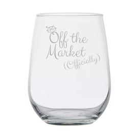 Engagement Gift - Off the Market (Officially) - 15 oz Glass - Bridal Shower - Wedding Planning Wine Glass - Newly Engaged - Wedding Gifts - Proposal - Diamond Engagement Ring - Couples Gifts