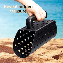 Sand Scoop & Shovel,Sand Scoop and Shovel Digging Tools for Kid & Adult Metal Detector, Sand Sifter Treasure Hunting & Digging Tool at The Beach & More, Black