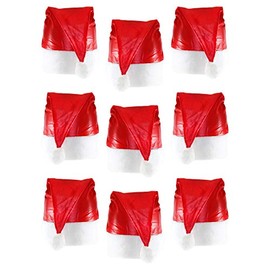 Rocking Party Pack of 9 Satin Santa Claus Christmas Fancy Dress Hats