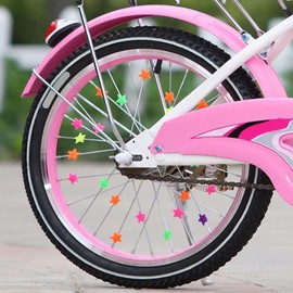 Star Bike Wheel Spokes Bead Plastic Clip Bead Plastic Bike Spokes Colorful Bicycle Spokes Decorations for Childrens Bicycle Spokes Accessories Wheel Decorations 36 Pieces