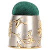 Sewing Pin Cushion Round Zinc Alloy Base Retro Style Pleuche