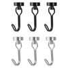 HDGSAFD Pack of 6 magnetic hooks, magnetic coat hooks, rotating