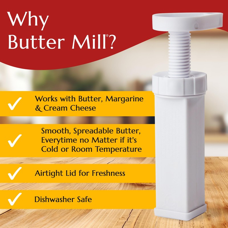 Max Space Butter Mill Butter Dispenser Stick with Tablespoon Gradations-