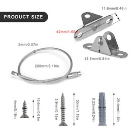 HASLED Pack of 6 Tilt Protection Furniture Tilt Protection Screws with Wall Anchor, Wall Mounting Cabinet Tilt Protection, for Furniture, Cupboard Shelf