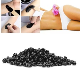 Glamified Professional Hard Wax Beads 300g, Stripless Depilatory Waxing Pellets Solid Film Beans No Strip Needed, Painless Gentle Hair Removal of Full Body, Face & Bikini Line (Black)