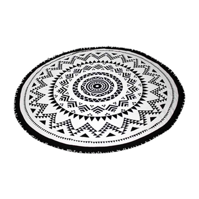 SwimZip Round Beach Towel Black Sand Beach