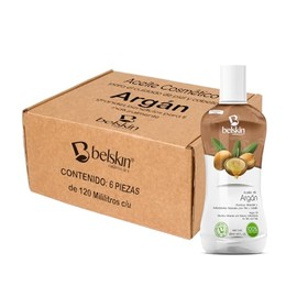 BELSKIN Pack 6 Aceites de Argán 120ml c/u | Aceite Cosmético Natural para Cabello, Rostro y Cuerpo | Hidratación Multiuso