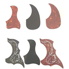 6pcs Self Adhesive Acoustic Guitar Pickguard Pick Guards Anti-Scratch Hummingbird and Water-drop Shaped Acoustic Guitar Scratch Plate