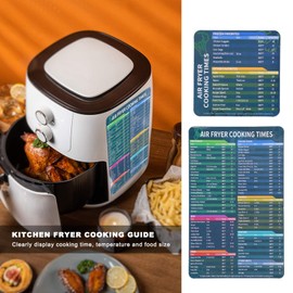 2 Pack Kitchen Fryer Magnet Sheet Cooking Frying Time Reference Guide Cookware Accessories Air Fryer Accessories Magnetic Cheat Sheet Pressure Cooker Accessories Kitchen Unit Conversion Chart