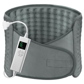 Termoforo Elettrico OneAmg 126x30cm Termoforo Lombare con 6 Livelli di Temperatura e Spegnimento Automatico Riscaldamento Rapido Lavabile Cuscino Termico Elettrico Per Schiena Spalle Addome Grigio