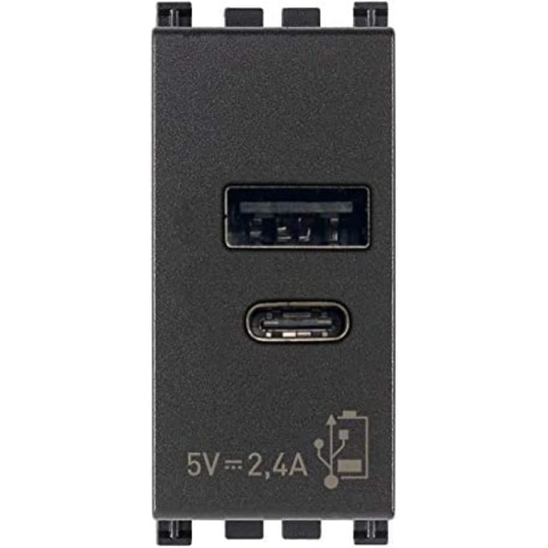 VIMAR 14295.AC USB Power Supply 5V 3A for Electronic Devices,