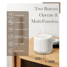 Onaboviva 280ml Essential Oil Diffuser – Ceramic Fragrance Diffusers for Essential Oil, Ultrasonic Cool Mist Aromatherapy Diffuser with Auto Shut-Off,Ideal for Home, Office, SPA, Yoga & Bedroom