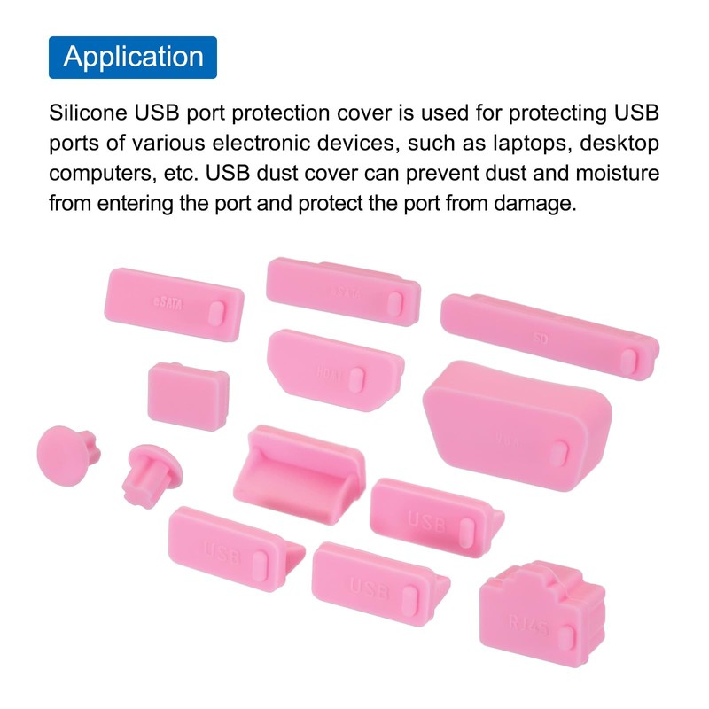 sourcing map 65pcs Laptop Port Duct Cover 13 Types Plugs