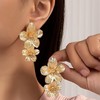Gold Flower Earrings for Women Chunky Gold Earrings Statement Flower