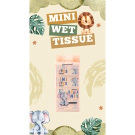 Mini Wet Wipes - Alcohol & Fragrance Free, Safe for Sensitive Skin, Babies & Kids - Small Wipes Pack for Travel, Slides into Pocket, Convenient for On-the-Go Hygiene (1 Bundle, Sunset Elephant)