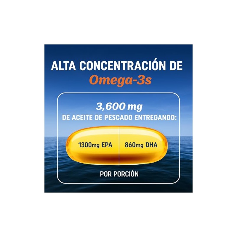 Omega Epa Dha 3600 Aceite Pescado Fish Oil Alta Concentración