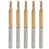 5Pcs 3Flute Flat End Milling Cutter Round Shank TiPlated Accessories