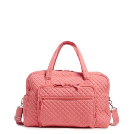 Vera Bradley Women's Cotton Weekender Travel Bag, Terra Cotta Rose - Recycled Cotton, One Size