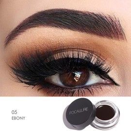FOCALLURE Waterproof Eyebrow Cream Gel,Define Natural Brows with Brush,Glides on Easily and Dries Fast with High-pigment Formula,Long Lasting Eyebrows Enhancers Make Up,EBONY