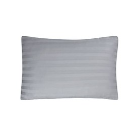 Sleepdown Hotel Quality Housewife Pillowcases 100% Cotton Satin Stripe 2 Pack Luxury Pillow Covers Super Soft - Grey - (48cm x 74cm),5056557514076,Grey Pillowcases,Housewife Pillowcases 48cm x 74cm