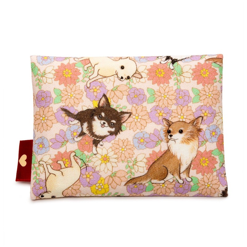 ペットラバーズ Fabric ポケット ティシュポーチ ケース TK-123P チワワ Chihuahua 小花