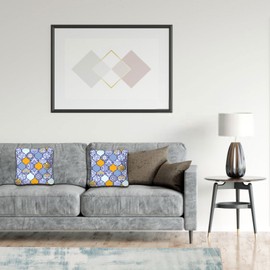 Betadistor Boho Cushion Covers Light Blue Mandala Cushions Pillow Case Decorative Pillowcases Home Decor for Bedroom Living Room with Invisible Zipper 18x18 Set of 2, Light Blue, 507-0126