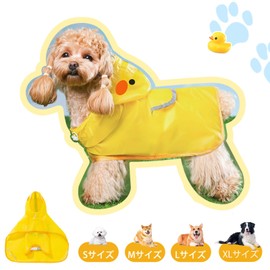 GHOSTCAT Raincoat, For Small and Medium Dogs, Toy Poodle, Shiba Inu, Rainy Day, Snow Day, Rainy Season, Small Duck Cape Windproof, Cold Protection, Waterproof, Includes Stomach Cover, Easy to Put on