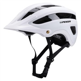 LUMDEER Bike Helmet for Adults - Mountain Bicycle Helmet with Rechargeable Light, Airflow Visor, Lightweight Ajustable Biking Helmet for Men Women