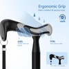 KingPavonini Walking Cane for Women/Men with Second Handle, Foldable &