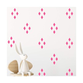StickerDeen | Rhombus Diamond Gem Shape Decoration Removable Wall Art Vinyl Decal Stickers | (Pack of 120) (Baby Pink)