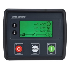 Luqeeg DSE4510 Generator Controller, LCD Display Generator Genset Controller, Auto Start Stop Mains Failure Control Module 3 Phase Generator Set Controller with Three Remotes