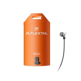 FLEXTAILGEAR Camping Shower Bucket with Built-in Electric Pump, Portable Camp Shower, 5 Gallons Rechargeable Pressure Outdoor Shower Bag, Large Water Inlet