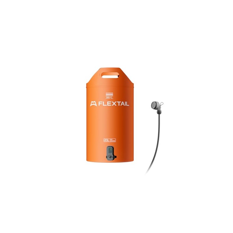 FLEXTAILGEAR Camping Shower Bucket with Built-in Electric Pump, Portable Camp