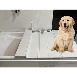 Bathtub Shelf Bath Cover Foldable PVC with a Weight of 40 kg, Waterproof Bathtub Lid, 1.2 cm Thick Bathroom Storage Shelf Insulation Cover, Dust Plate