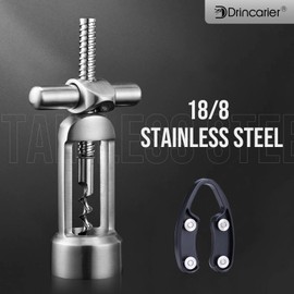 Drincarier screwpull-levers wine opener corkscrew self pulling corkscrew 18/8 stainless steel wine opener