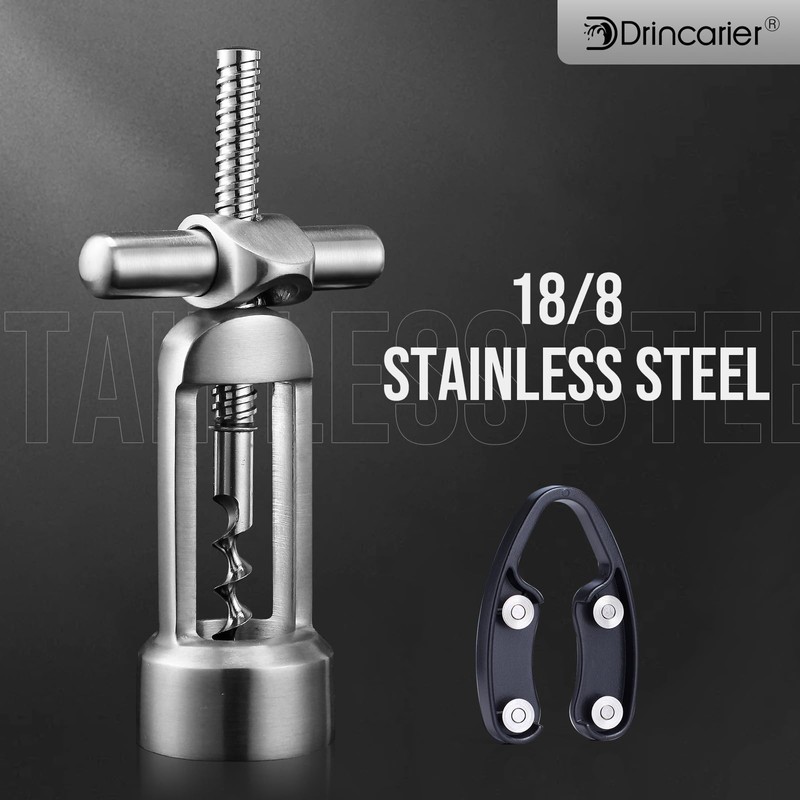 Drincarier screwpull-levers wine opener corkscrew self pulling corkscrew 18/8 stainless