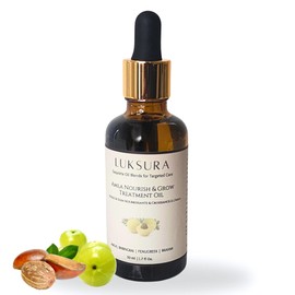 Luksura Amla Nourish & Grow Hair Oil – Jasmine Scent – For Dry, Damaged, Frizzy, Kinky Curly & Chemically Treated Hair – Ayurvedic Herbal Blend for Moisture, Strength & Growth – 1.7oz / 50ml
