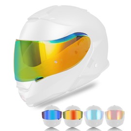 WODHMIEY Helmet Visor for SHOEI Motorcycle Wind Scratch Fog Reflective Coating Gradient Day Night Use Full Face Protection for CNS-3 & NEOTEC II (Dark Brown Red)