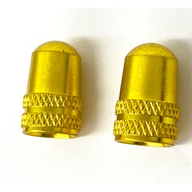 Foglia LY-NC-US (2PCS) Aluminum Valve Cap, US Type, Pack of 2, Gold