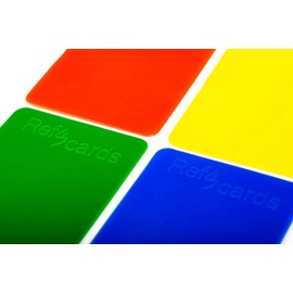 RefStuff RefScards Football Referee Red and Yellow Cards (Pack of 4 inc Blue & Green)
