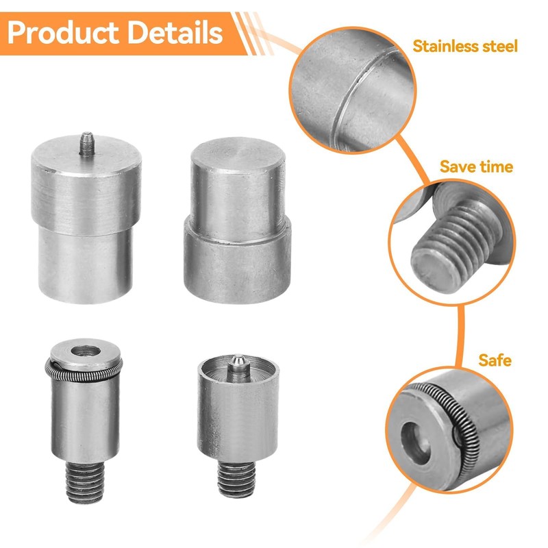 Snap Button Dies Set, 4 Pcs Snap Fastener Heavy Duty