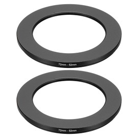 PATIKIL Step Down Ring Adapter 72mm to 52mm, 2 Pcs Filter Step-down Rings Camera Lens Filters Metal Ring Digital for ND IR DSLR Lenses, Black